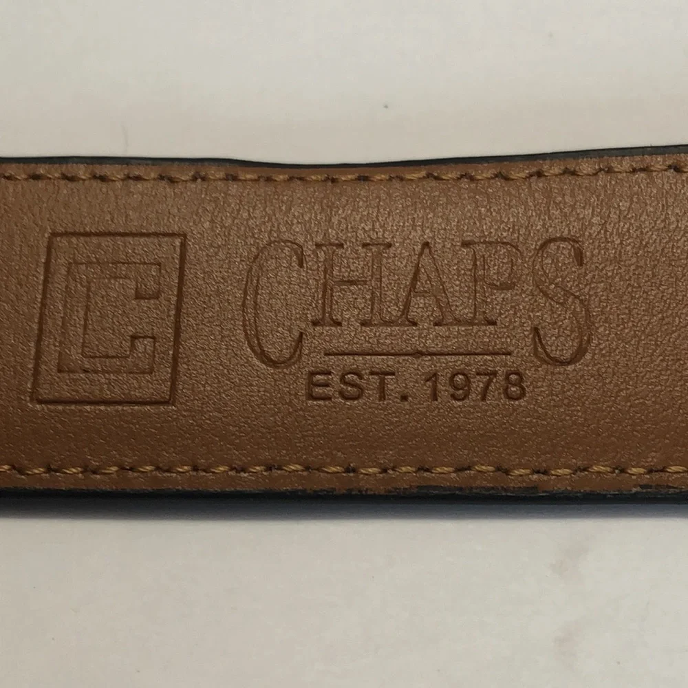 Chaps Black Leather Belt size 36